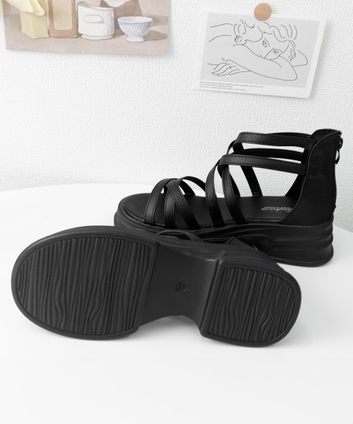 Miniministore(ミニミニストア)の「厚底サンダル ストラップサンダル美脚夏靴(サンダル・レディース・ホワイト/ブラック・24.5cm/24.0cm/23.5cm/23.0cm/22.5cm)」の22枚目の写真