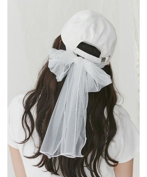 merry jenny(メリージェニー)の「チュールリボンcap(キャップ・レディース・ピンク/オフホワイト/ブラック・FREE)」の18枚目の写真
