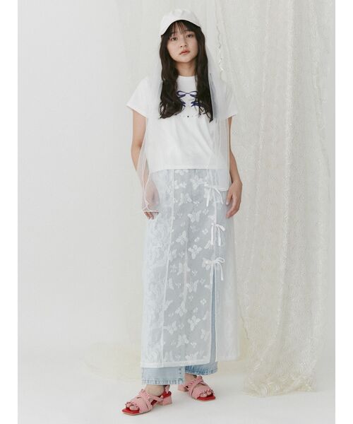 merry jenny(メリージェニー)の「チュールリボンcap(キャップ・レディース・ピンク/オフホワイト/ブラック・FREE)」の11枚目の写真