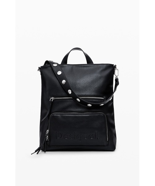 Desigual（デシグアル）の「HALF LOGO FW24 PRETORIA CO PUバックパックミディアム（バックパック/リュック・レディース・ブラック/ブラウン・FREE）」の2枚目の写真