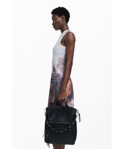 Desigual（デシグアル）の「HALF LOGO FW24 PRETORIA CO PUバックパックミディアム（バックパック/リュック・レディース・ブラック/ブラウン・FREE）」の8枚目の写真