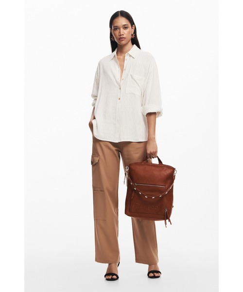 Desigual（デシグアル）の「HALF LOGO FW24 PRETORIA CO PUバックパックミディアム（バックパック/リュック・レディース・ブラック/ブラウン・FREE）」の9枚目の写真