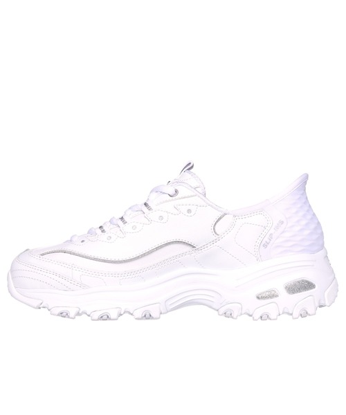 SKECHERS（スケッチャーズ）の「スケッチャーズ ハンズフリースリップインズ：ディーライツ ニューシーン（スリッポン・レディース・ホワイト×シルバー・23cm/23.5cm/24cm/24.5cm/22.5cm/25cm）」の4枚目の写真