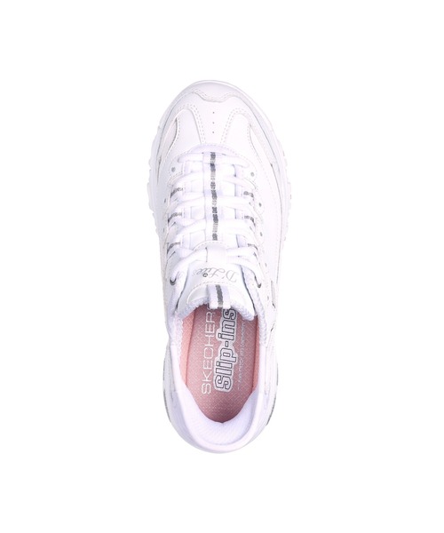 SKECHERS（スケッチャーズ）の「スケッチャーズ ハンズフリースリップインズ：ディーライツ ニューシーン（スリッポン・レディース・ホワイト×シルバー・23cm/23.5cm/24cm/24.5cm/22.5cm/25cm）」の2枚目の写真