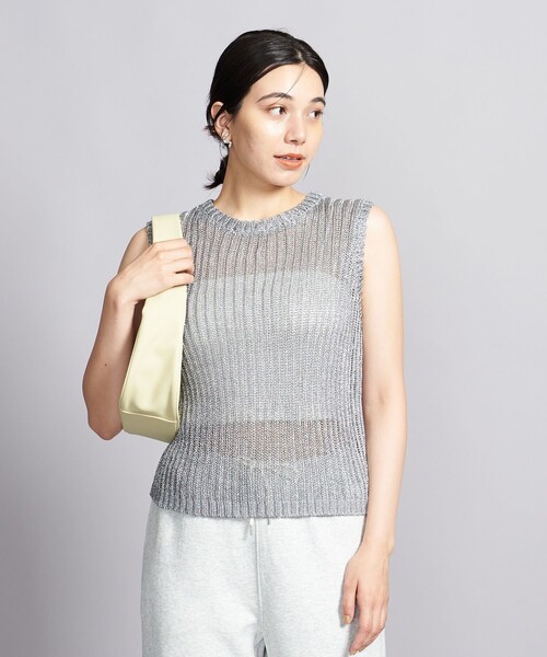 BEAUTY&YOUTH UNITED ARROWS（ビューティーアンドユースユナイテッドアローズ）の「コイルリブニット ノースリーブプルオーバー 2/SILVER（ニット/セーター・レディース・シルバー・FREE）」の2枚目の写真