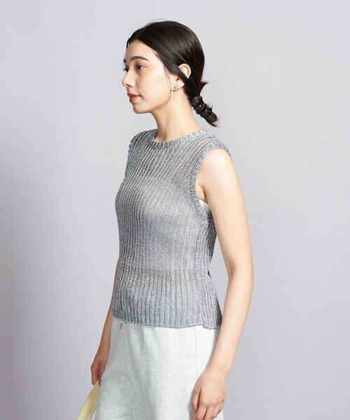 BEAUTY&YOUTH UNITED ARROWS（ビューティーアンドユースユナイテッドアローズ）の「コイルリブニット ノースリーブプルオーバー 2/SILVER（ニット/セーター・レディース・シルバー・FREE）」の3枚目の写真