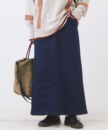 CUBE SUGAR | WEB限定ストレッチデニムウエストリブスカート(デニムスカート)