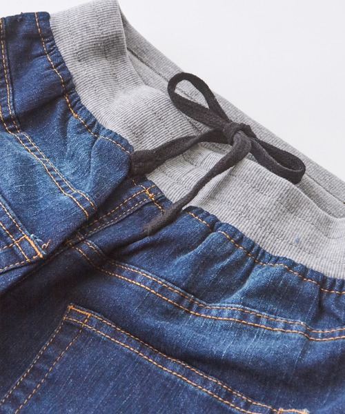 CUBE SUGAR（キューブシュガー）の「WEB限定ストレッチデニムウエストリブスカート（デニムスカート・レディース・ワンウォッシュ/インディゴブルー/ライトブルー・L/M）」の14枚目の写真