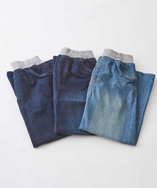 CUBE SUGAR（キューブシュガー）の「WEB限定ストレッチデニムウエストリブスカート（デニムスカート・レディース・ワンウォッシュ/インディゴブルー/ライトブルー・L/M）」の10枚目の写真