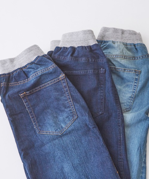 CUBE SUGAR（キューブシュガー）の「WEB限定ストレッチデニムウエストリブスカート（デニムスカート・レディース・ワンウォッシュ/インディゴブルー/ライトブルー・L/M）」の11枚目の写真