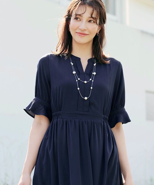 Tiaclasse(ティアクラッセ)の「キャンディースリーブ花柄ワンピース(ワンピース・レディース・ミント/ネイビー/ブルー/ブラック・S/M/L)」の16枚目の写真