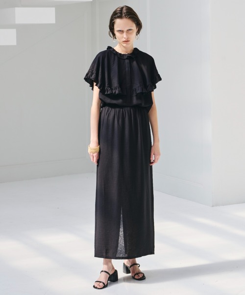 Libra Cue(リブラ キュー)の「スリットナローロングスカート(スカート・レディース・グリーン/ブラック・FREE)」の7枚目の写真