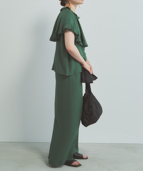 Libra Cue(リブラ キュー)の「スリットナローロングスカート(スカート・レディース・グリーン/ブラック・FREE)」の14枚目の写真