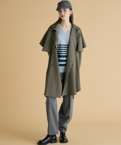 INED CLARO（イネドクラロ）の「エステルレーヨンストレッチカーゴパンツ（カーゴパンツ・レディース・チャコールグレー/ブラック・フリー）」の6枚目の写真