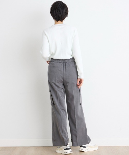 INED CLARO（イネドクラロ）の「エステルレーヨンストレッチカーゴパンツ（カーゴパンツ・レディース・チャコールグレー/ブラック・フリー）」の13枚目の写真