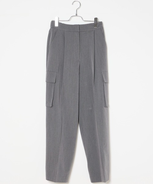 INED CLARO（イネドクラロ）の「エステルレーヨンストレッチカーゴパンツ（カーゴパンツ・レディース・チャコールグレー/ブラック・フリー）」の14枚目の写真