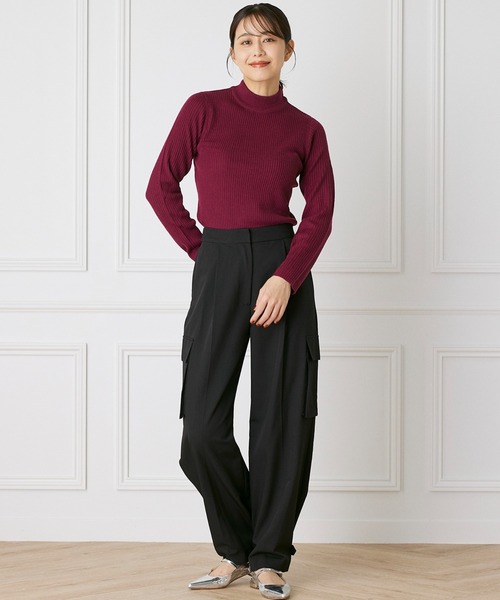 INED CLARO（イネドクラロ）の「エステルレーヨンストレッチカーゴパンツ（カーゴパンツ・レディース・チャコールグレー/ブラック・フリー）」の18枚目の写真