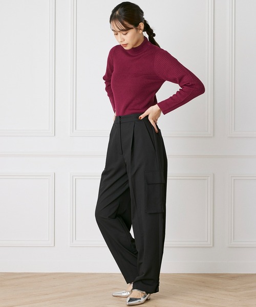 INED CLARO（イネドクラロ）の「エステルレーヨンストレッチカーゴパンツ（カーゴパンツ・レディース・チャコールグレー/ブラック・フリー）」の20枚目の写真