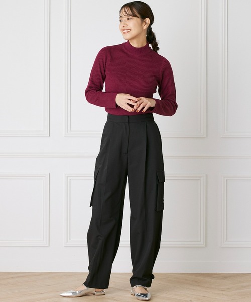 INED CLARO（イネドクラロ）の「エステルレーヨンストレッチカーゴパンツ（カーゴパンツ・レディース・チャコールグレー/ブラック・フリー）」の21枚目の写真