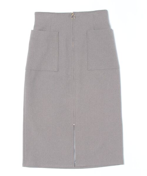 12Twelve Agenda（トゥエルブ　アジェンダ）の「フロントファスナー両ポケタイトスカート（スカート・レディース・ネイビー/ライトベージュ/ブラウン/グリーン/グレー・M/S）」の2枚目の写真
