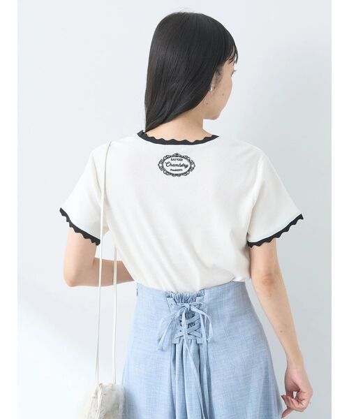 eLLa_Selectshop スカラッププルオーバー セール】バイカラースカラッププルオーバー（Tシャツ/カットソー