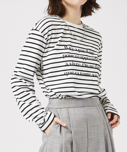 abahouse mavie(アバハウスマヴィ)の「【定番/長袖】ロゴロンT(Tシャツ/カットソー・レディース・グレー系その他/ホワイト系その他2/ホワイト系その他/ブラック系その他/ホワイト系その他3/グレー系その他2・フリー)」の1枚目の写真