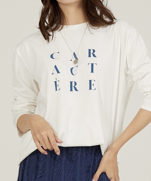 abahouse mavie(アバハウスマヴィ)の「【定番/長袖】ロゴロンT(Tシャツ/カットソー・レディース・グレー系その他/ホワイト系その他2/ホワイト系その他/ブラック系その他/ホワイト系その他3/グレー系その他2・フリー)」の3枚目の写真