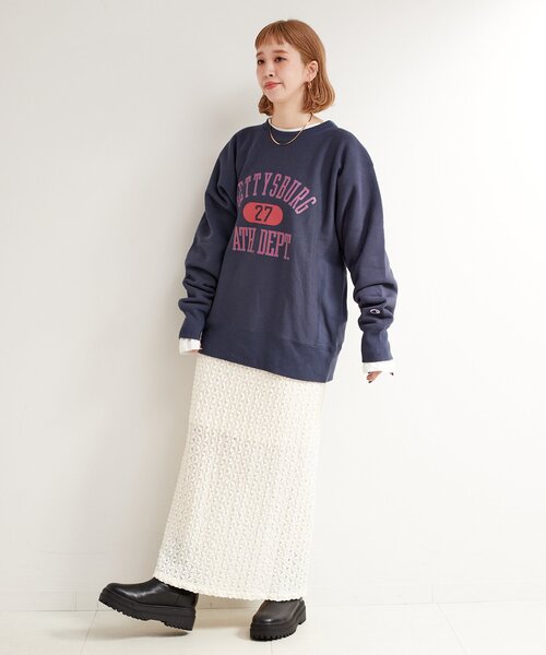 Champion(チャンピオン)の「Champion/チャンピオン 別注 REVERSE WEAVE プルオーバー(スウェット・レディース・チャコールグレー/ベージュ/ネイビー/グリーン・FREE)」の17枚目の写真