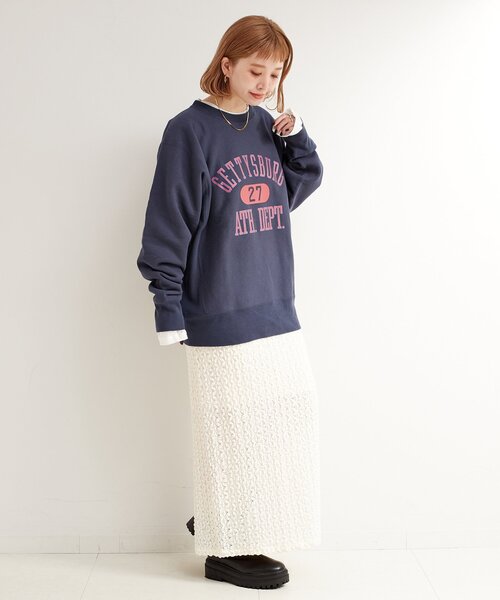 Champion(チャンピオン)の「Champion/チャンピオン 別注 REVERSE WEAVE プルオーバー(スウェット・レディース・チャコールグレー/ベージュ/ネイビー/グリーン・FREE)」の18枚目の写真