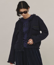 Curensology | Curensology(カレンソロジー)/【9/7大草直子さんインスタライブ紹介アイテム】ツイーディフリンジニットカーディガン(カーディガン/ボレロ)