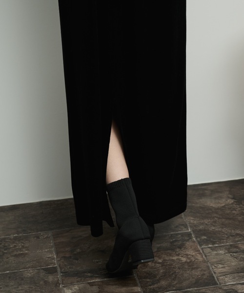 Shelly island（シェリーアイランド）の「ベロアロングワンピース（ワンピース・レディース・ブラック/グレー・FREE）」の15枚目の写真