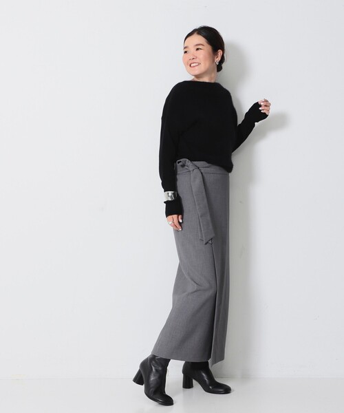 Demi-Luxe BEAMS(デミルクス ビームス)の「フラッフィ ボートネック プルオーバー(ニット/セーター・レディース・ブラック/ブラウン/グレー・FREE)」の20枚目の写真