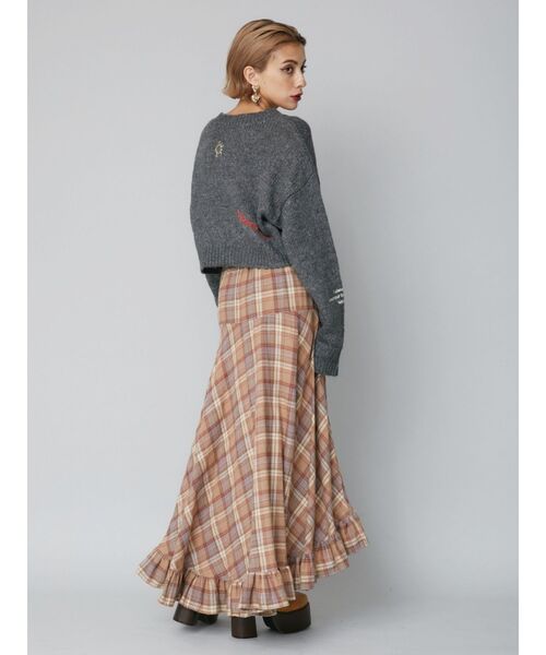 EVRIS（エヴリス）の「Embroideryニットトップス（ニット/セーター・レディース・グレー/ブラック/アイボリー/ネイビー・FREE）」の8枚目の写真