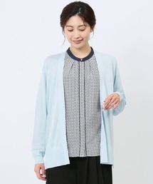 【ストレッチ ウォッシャブル】m.f.エディトリアル  レディース 透かし編み カーディガン