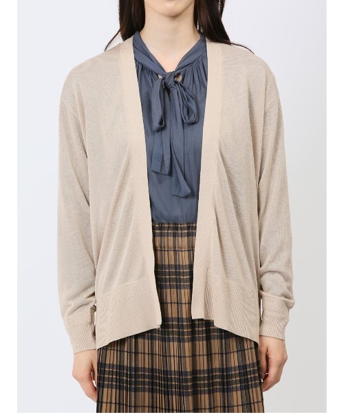 m.f.editorial（エムエフエディトリアル）の「【ストレッチ ウォッシャブル】m.f.エディトリアル  レディース 透かし編み カーディガン（カーディガン/ボレロ・レディース・ベージュ/グレー/ブラック/スカイブルー・MEDIUM/LARGE）」の12枚目の写真