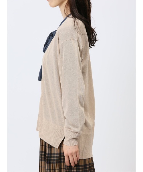 m.f.editorial（エムエフエディトリアル）の「【ストレッチ ウォッシャブル】m.f.エディトリアル  レディース 透かし編み カーディガン（カーディガン/ボレロ・レディース・ベージュ/グレー/ブラック/スカイブルー・MEDIUM/LARGE）」の11枚目の写真