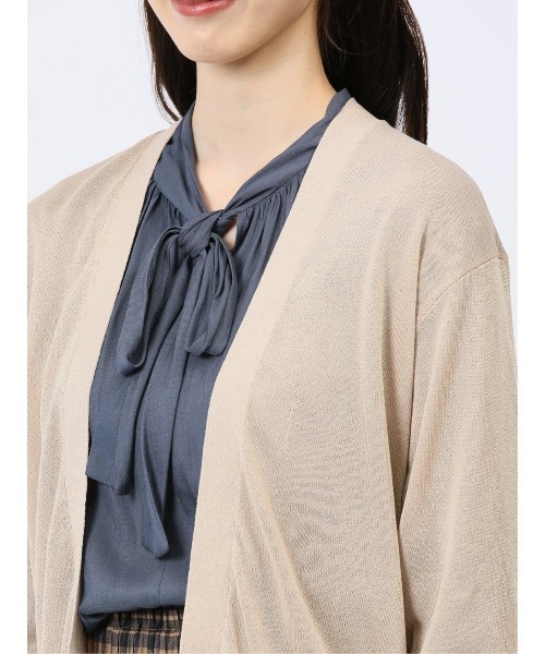 m.f.editorial（エムエフエディトリアル）の「【ストレッチ ウォッシャブル】m.f.エディトリアル  レディース 透かし編み カーディガン（カーディガン/ボレロ・レディース・ベージュ/グレー/ブラック/スカイブルー・MEDIUM/LARGE）」の9枚目の写真