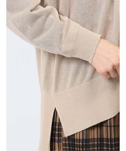 m.f.editorial（エムエフエディトリアル）の「【ストレッチ ウォッシャブル】m.f.エディトリアル  レディース 透かし編み カーディガン（カーディガン/ボレロ・レディース・ベージュ/グレー/ブラック/スカイブルー・MEDIUM/LARGE）」の8枚目の写真