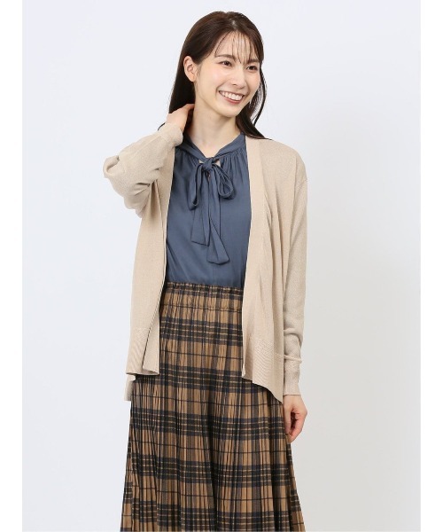 m.f.editorial（エムエフエディトリアル）の「【ストレッチ ウォッシャブル】m.f.エディトリアル  レディース 透かし編み カーディガン（カーディガン/ボレロ・レディース・ベージュ/グレー/ブラック/スカイブルー・MEDIUM/LARGE）」の7枚目の写真