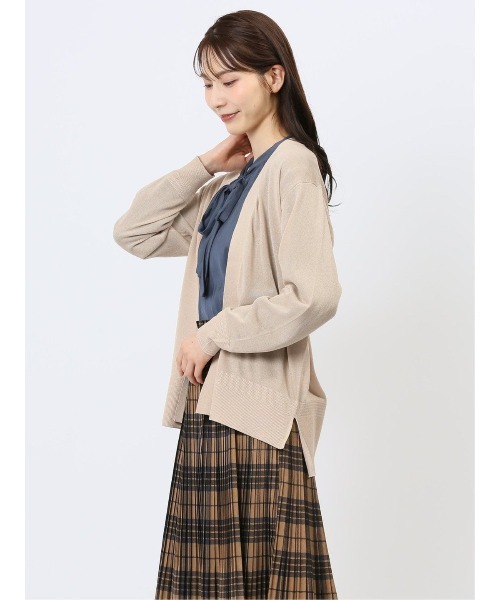 m.f.editorial（エムエフエディトリアル）の「【ストレッチ ウォッシャブル】m.f.エディトリアル  レディース 透かし編み カーディガン（カーディガン/ボレロ・レディース・ベージュ/グレー/ブラック/スカイブルー・MEDIUM/LARGE）」の6枚目の写真