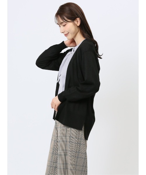 m.f.editorial（エムエフエディトリアル）の「【ストレッチ ウォッシャブル】m.f.エディトリアル  レディース 透かし編み カーディガン（カーディガン/ボレロ・レディース・ベージュ/グレー/ブラック/スカイブルー・MEDIUM/LARGE）」の22枚目の写真