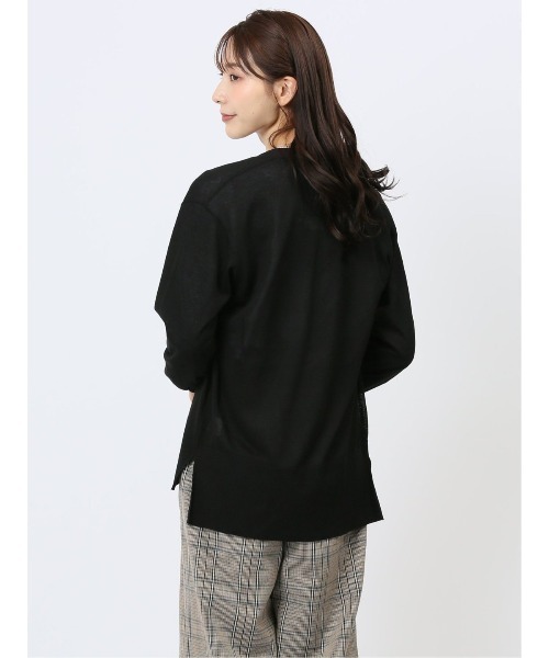 m.f.editorial（エムエフエディトリアル）の「【ストレッチ ウォッシャブル】m.f.エディトリアル  レディース 透かし編み カーディガン（カーディガン/ボレロ・レディース・ベージュ/グレー/ブラック/スカイブルー・MEDIUM/LARGE）」の5枚目の写真