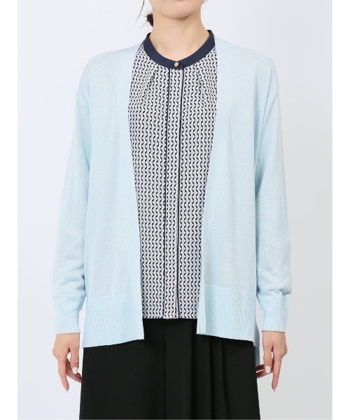 m.f.editorial（エムエフエディトリアル）の「【ストレッチ ウォッシャブル】m.f.エディトリアル  レディース 透かし編み カーディガン（カーディガン/ボレロ・レディース・ベージュ/グレー/ブラック/スカイブルー・MEDIUM/LARGE）」の20枚目の写真