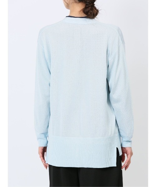 m.f.editorial（エムエフエディトリアル）の「【ストレッチ ウォッシャブル】m.f.エディトリアル  レディース 透かし編み カーディガン（カーディガン/ボレロ・レディース・ベージュ/グレー/ブラック/スカイブルー・MEDIUM/LARGE）」の18枚目の写真