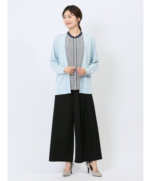 m.f.editorial（エムエフエディトリアル）の「【ストレッチ ウォッシャブル】m.f.エディトリアル  レディース 透かし編み カーディガン（カーディガン/ボレロ・レディース・ベージュ/グレー/ブラック/スカイブルー・MEDIUM/LARGE）」の13枚目の写真