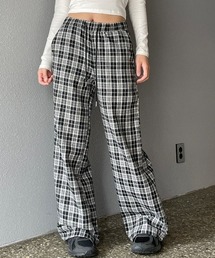 muahmuah（ムーアムーア）の「A'GEM/9 × .kom 『muah muah/ムーアムーア』 WIDE CHECK BANDING PANTS/ワイドチェックバンディングパンツ（その他パンツ）」