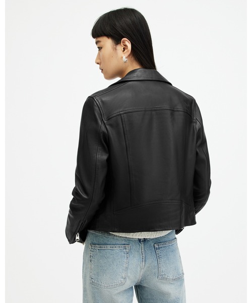 ALLSAINTS DALBY レザーバイカージャケット ブラック AllSaints Women's Dalby Leather Biker Jacket, Black at