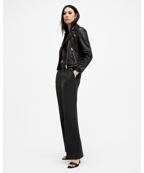 ALLSAINTS（オールセインツ）の「DALBY SLIM FIT LEATHER BIKER JACKET | DALBY スリム フィット レザー バイカー ジャケット（ライダースジャケット・レディース・ブラック・10/4/6/8/12/14）」の9枚目の写真