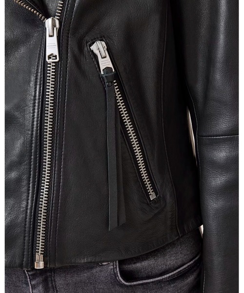 ALLSAINTS（オールセインツ）の「DALBY SLIM FIT LEATHER BIKER JACKET | DALBY スリム フィット レザー バイカー ジャケット（ライダースジャケット・レディース・ブラック・10/4/6/8/12/14）」の17枚目の写真