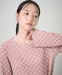 FREAK'S STORE（フリークスストア）の「フラワーストレッチレースロンT/レーストップス（Tシャツ/カットソー・レディース）」